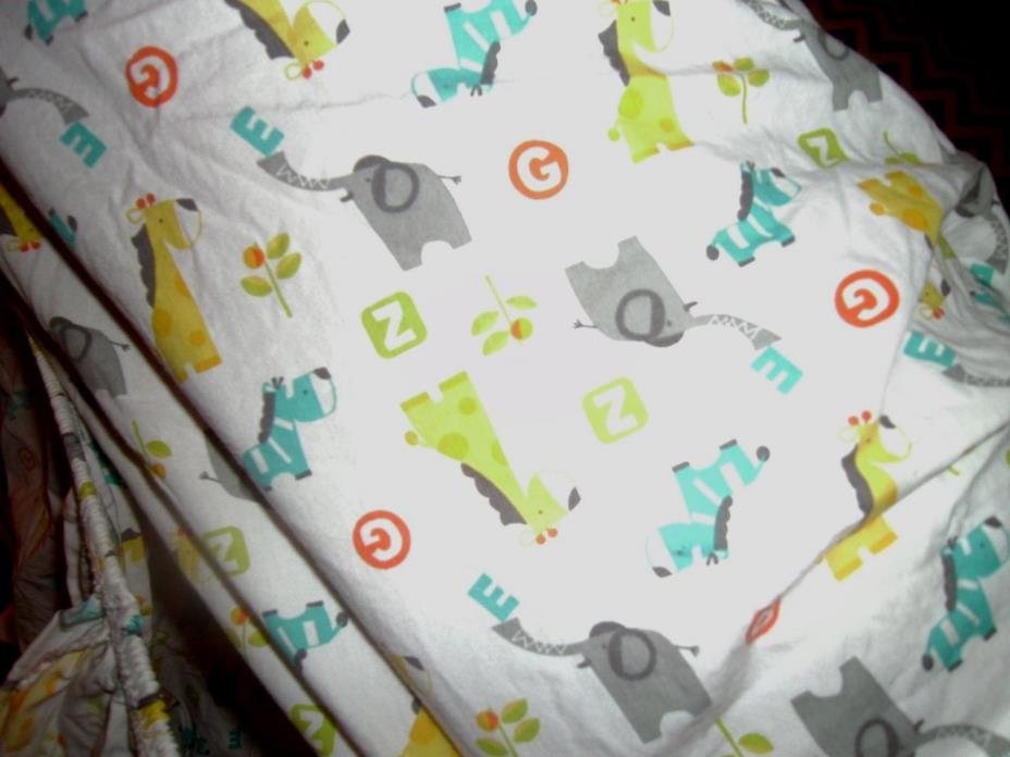 Falls Creek Baby Fitted Crib Sheet , Elephants, Giraffes & Zebras