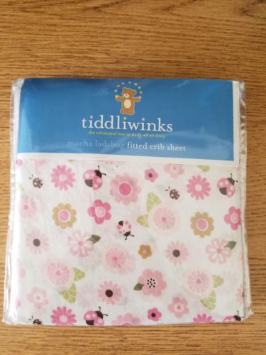 Tiddliwinks Mocha Ladybug Fitted Crib Sheet New