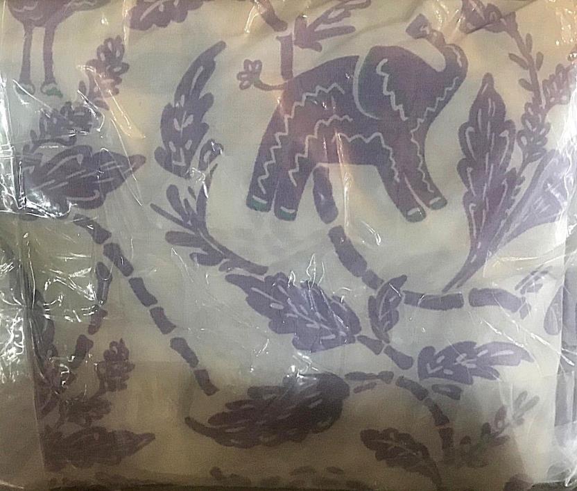 Pottery Barn Kids Harper Botanical jungle safari animal crib sheet PURPLE lavend