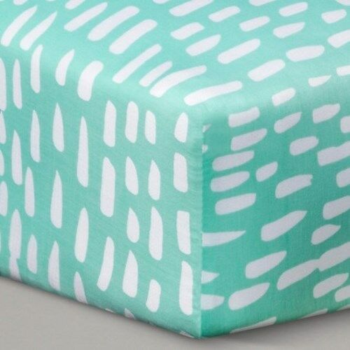 Oh Joy Target Dots Woven Fitted Crib Sheet - Mint Dash Baby New