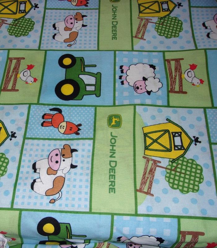 New Hand Made John Deere Baby Square's Fitted Crib/Toddler Sheet