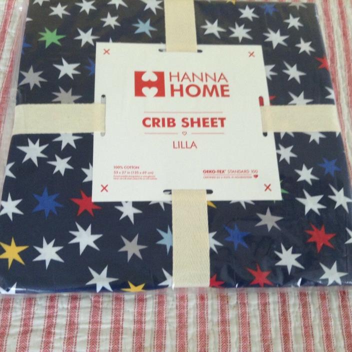 Hanna Andersson Lilla Crib Sheet Starry Starry Bright 53x27in. NWT