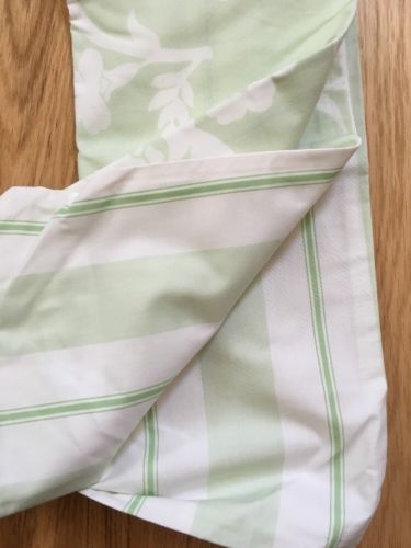 pottery barn kids ELIZA, toddler duvet, Reversible Green/white, Stripe/floral