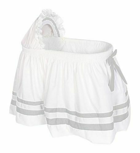 BabyDoll Bedding Baby Doll Bedding Modern Hotel Style Bassinet Skirt, Grey (C34)