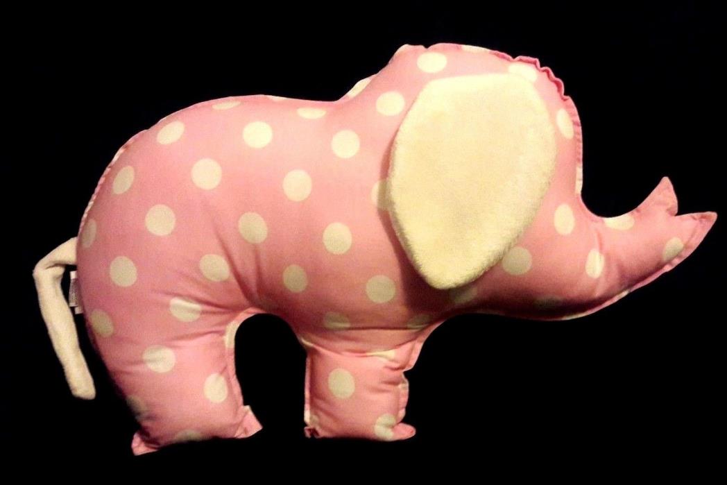 Moncalin Pink White Polka Dot Plush Elephant Baby Stuffed Animal Security Lovey