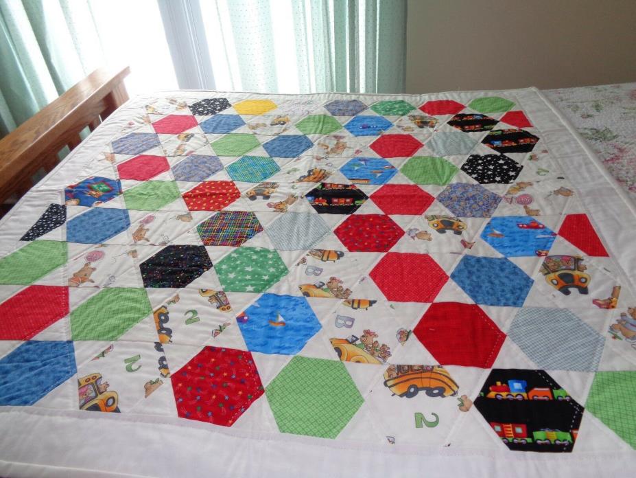 handmade and machine quilted baby quilt