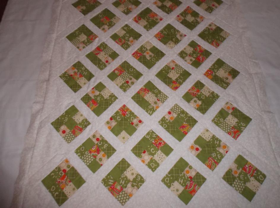 Baby Quilt Top - new - green - 39