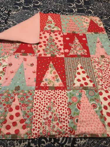 Handmade Baby Girl soft Pinks & Mint patterned Quilt ??
