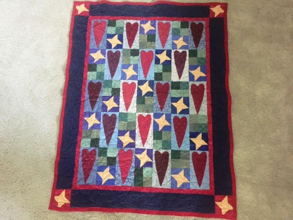 Lap Throw QUILT, homemade quilted crafted 41