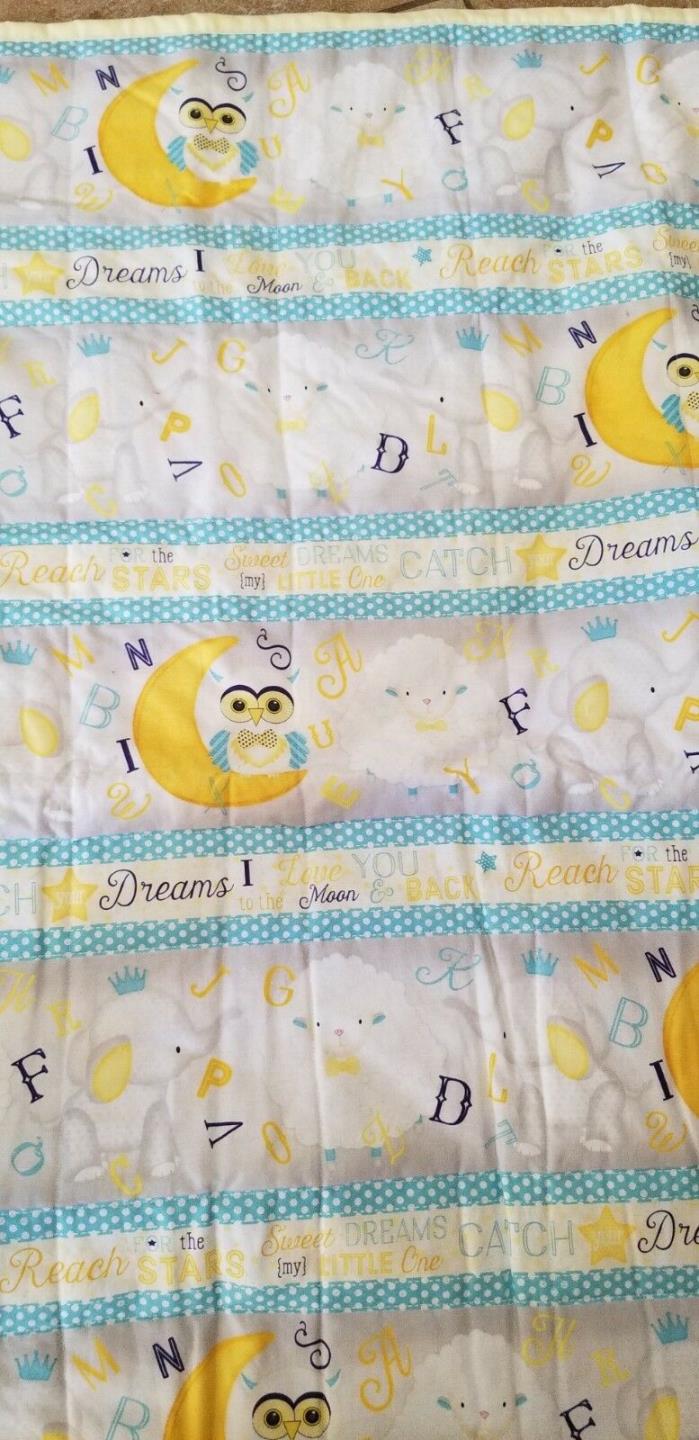 Quilt handmade crib 37x43 blue and yellow boy or girl brand new condition