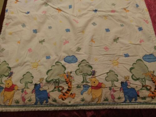 Vintage handmade baby quilt Winnie the pooh and friends 35x40 in.