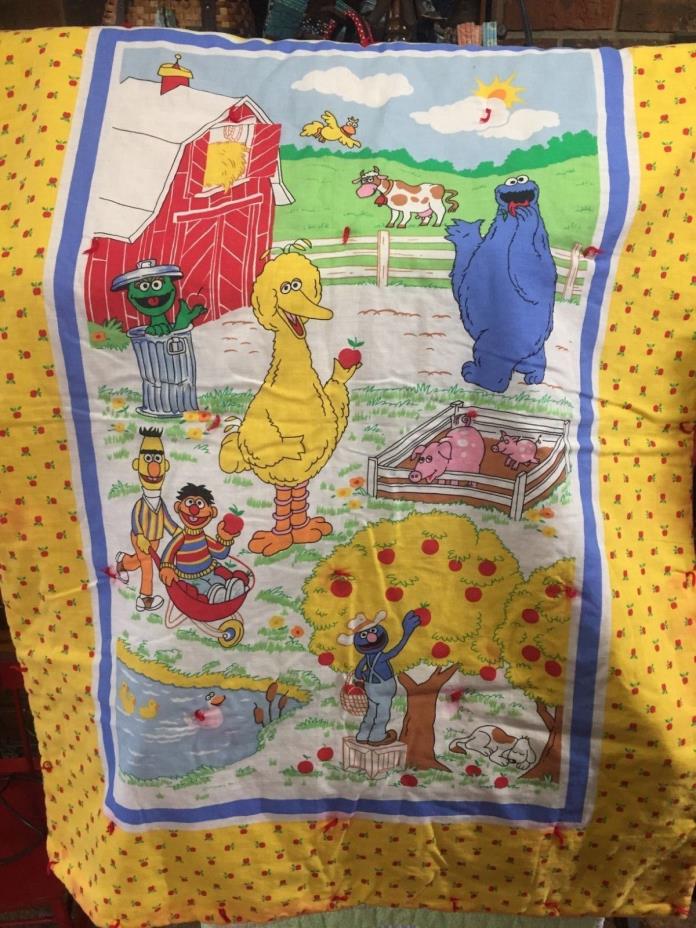 Sesame Street Baby Nursery Quilt Bright Colors Barn Farm Scene with Characters