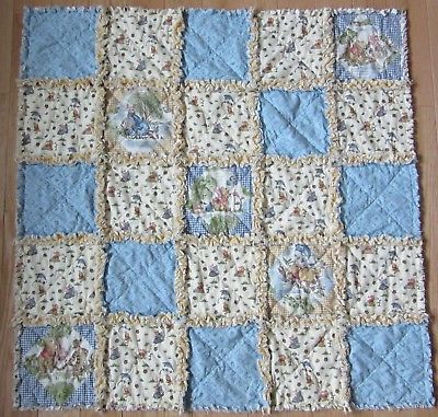 Disney Winnie the POOH Baby Rag Quilt - Pooh's Day In The Park - Eeyore Tigger