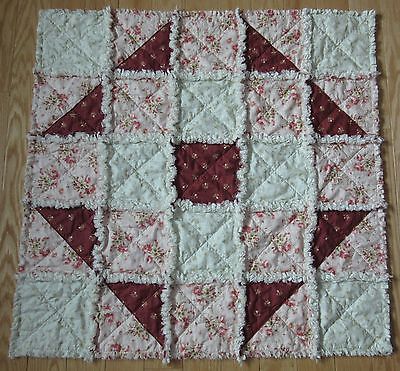 Rachel Ashwell Shabby Chic Fabric BABY RAG QUILT Vintage Rose Collection