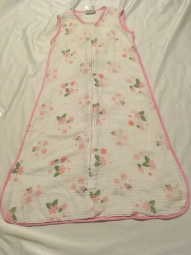 Aden + Anais Spring Sleeping Bag Pink Bouquets Large 12-18 Months Muslin EUC