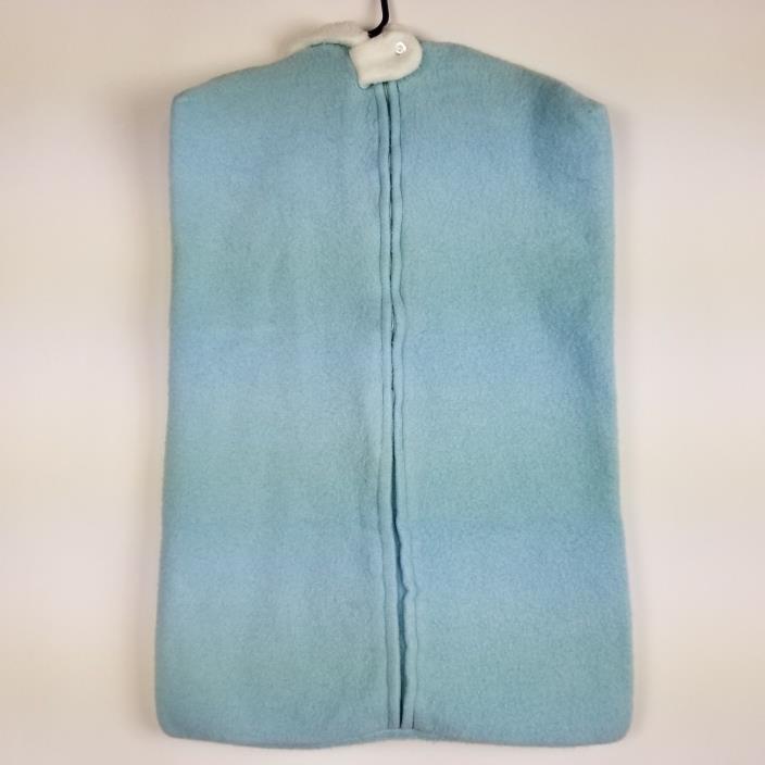 Vintage Baby Sleep Sack Bunting Bag Hooded Light Blue Bunny Zippered