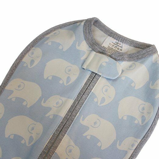WOOMBIE Convertible Baby Swaddle (Kiss Elephant Blue, Newborn 5-13 lbs) NEW