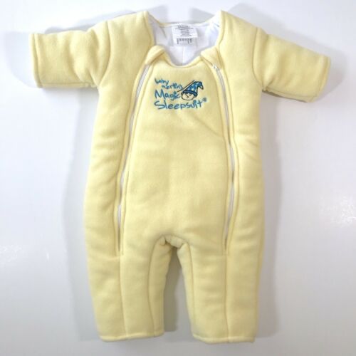 Baby Merlin's Magic Sleepsuit Infant Small 3-6 Months Yellow Fleece Cotton Suit