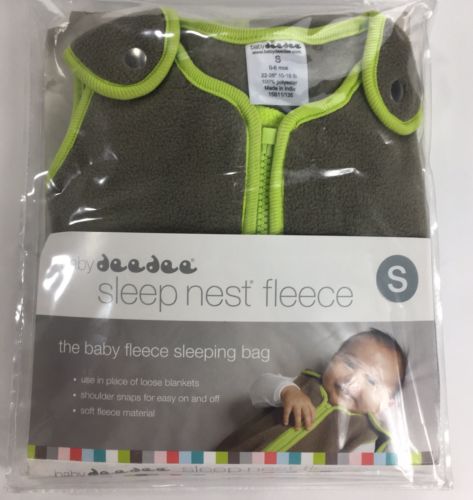Baby Deedee Sleep Nest Green/Gray Small 0-6 Months NWT (515-516)