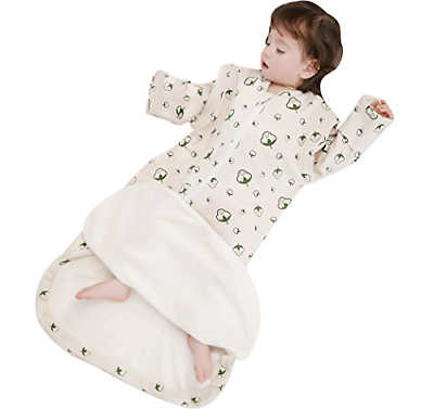Cyuuro Baby Organic Detachable Sleeves Toddler Wearable Blanket Thickened,