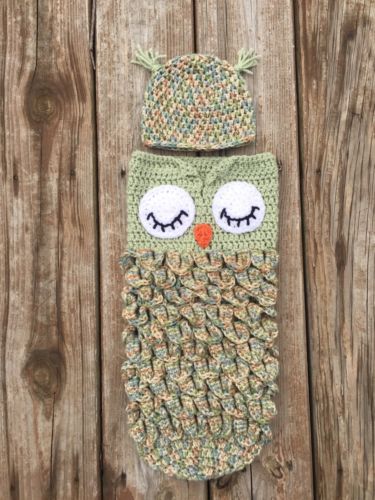 Owl Sleep Sack Baby Cocoon Swaddle Sack Handmade Ready To Ship!