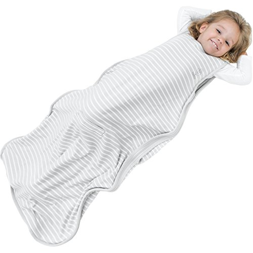 Woolino 4 Season Toddler Sleeping Bag, Merino Wool Baby Sleep Bag Sack, 2-4 Gray