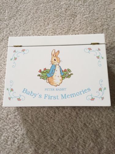 Baby Keepsake Box Peter Rabbit Memories Box Wooden Hinged Box