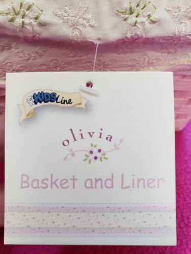 Vintage Boutique Kidsline Olivia Woven Basket with Liner Lace Trim Shabby Chic