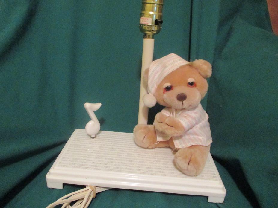 TEDDY BEDDY BEARS VINTAGE MUSICAL WIND UP LAMP MORGAN INC