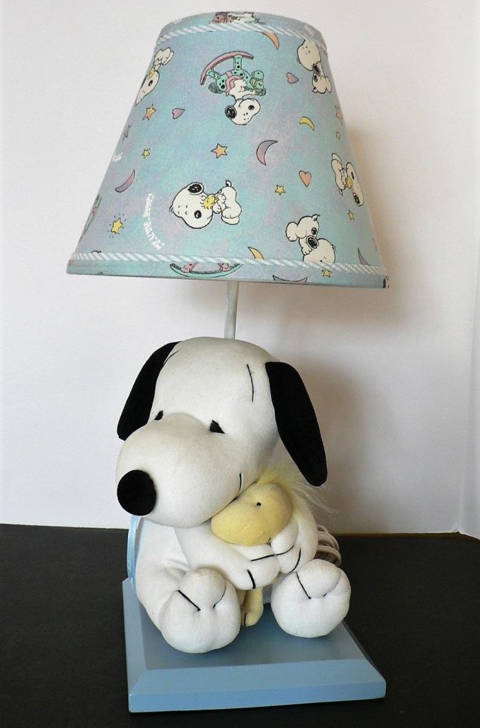 SNOOPY & WOODSTOCK Lamp & Shade - Lambs Ivy - Excellent Condition Peanuts Plush