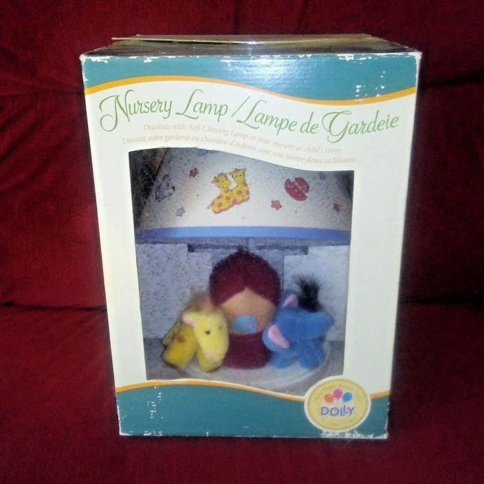Vintage Dolly NOAH'S ARK Nursery Lamp 1999 New Old Stock in Box Plush Animals