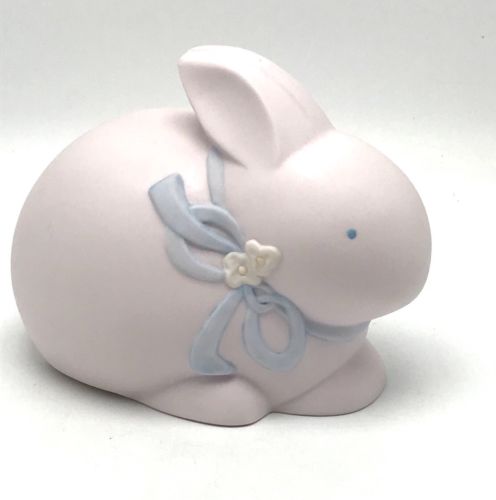 Bunny Rabbit Pink Ceramic Lamp Night Light Baby Nursery Decor