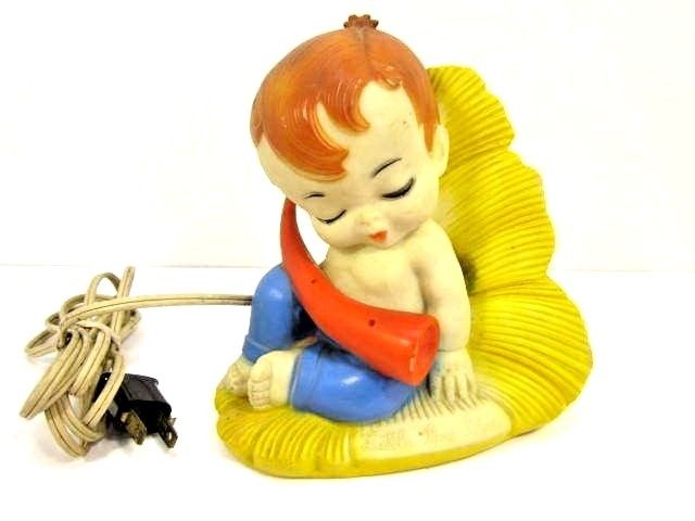 VINTAGE 1958 ALAN JAY LITTLE BOY BLUE NURSERY CHILDREN'S ROOM NIGHT LIGHT LAMP