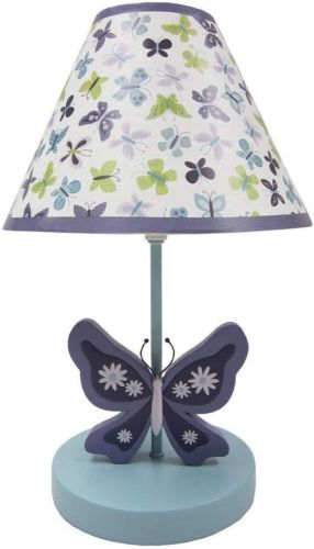 New NoJo Beautiful Butterfly Collection Lamp & Shade Infant Baby Girl Nursery