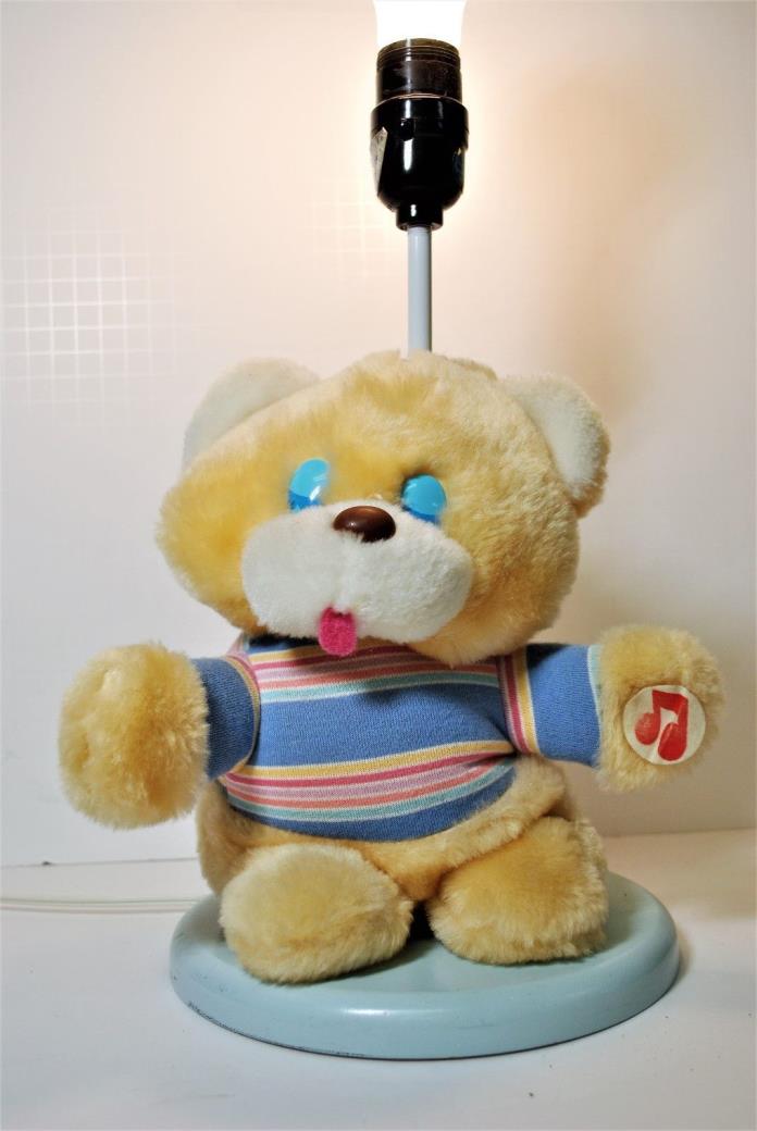 Vintage 1980's Musical Lamp Bear Brite - Plush Bear Nursery Lamp - Doesn't Play