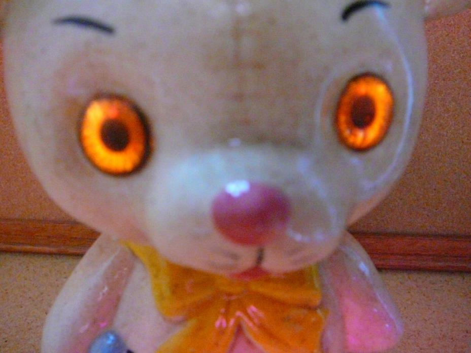 Scary Creepy Haunted Teddy Bear Night Light Glowing Ceramic Nightmare Doll - A2