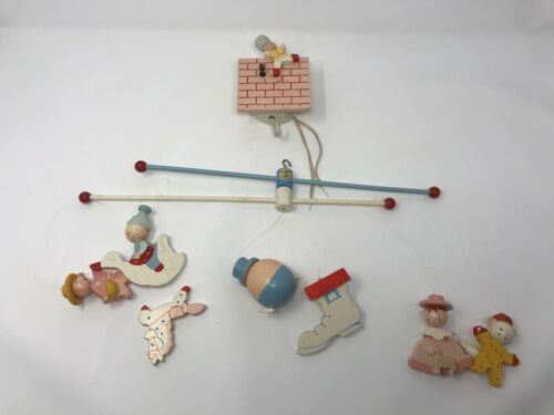 Vintage IRMI Original Hand Painted Wooden Mother Goose Musical Mobile 131815