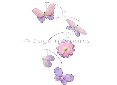 Bugs-n-Blooms Butterfly Dragonfly Ladybug Nylon Flower Bee Mobile