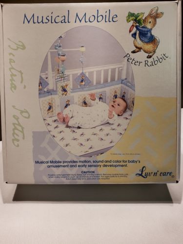 Beatrix Potter Peter Rabbit Wooden Crib Musical Mobile Baby New In Box 2001 set