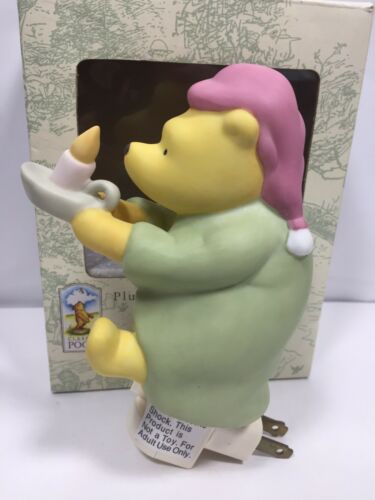 Classic Winnie the Pooh Plug in Night Light Pajamas with Candle Ceramic~Michel