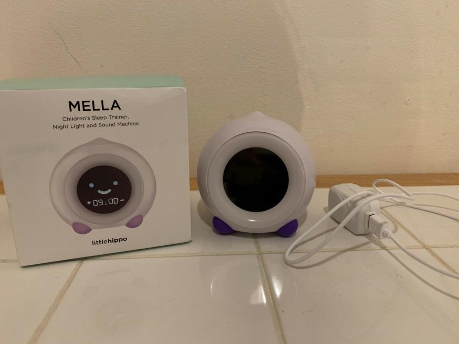 LittleHippo Mella Children's Sleep Trainer Alarm Clock Night White/Purple