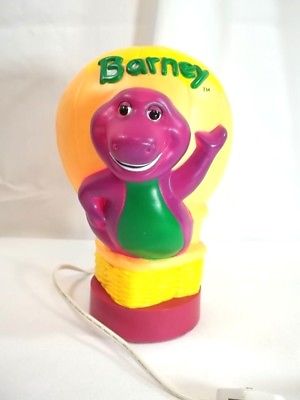 Barney The Purple Dinosaur Nursery Lamp Night Light 8 Inches Tall