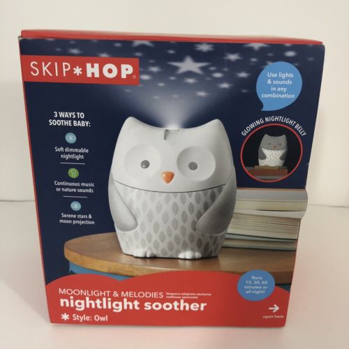 Skip Hop Moonlight & Melodies Crib Soother and Baby Night Light, Owl - NEW