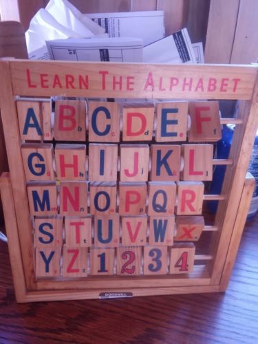 Vintage Learn the Alphabet Wooden Letters Child’s Toy Educational