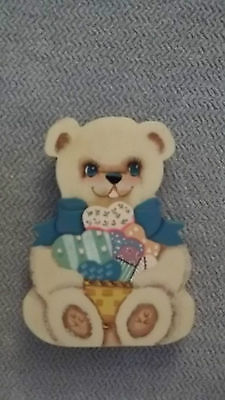 Tole Painted Teddy Bear  Home Decoration  Nursery Wall Hanging Handcraft