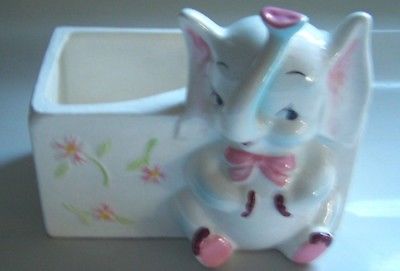 Vintage ELEPHANT Baby Ceramic Planter Box