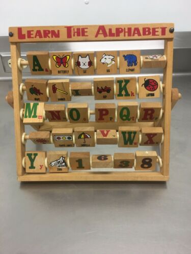 Vintage Learn the Alphabet Wooden Letters Child’s Toy Educational