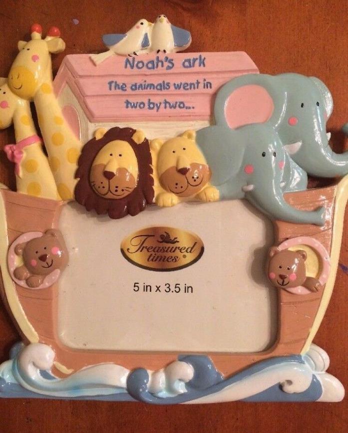 Noah's Ark Photo Frame-Nursery Colors-Holds 3.5