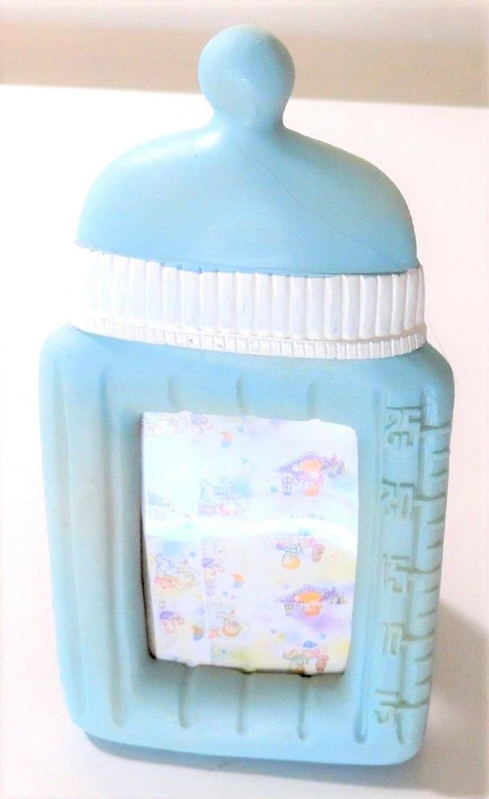 Ceramic World Adorable Baby Bottle Picture Frame Blue Baby Boy's NOS