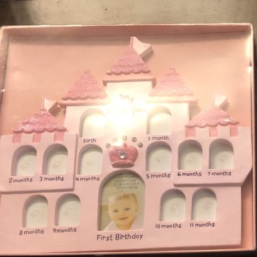 Baby Girl NEW milestone Castle Picture Frame
